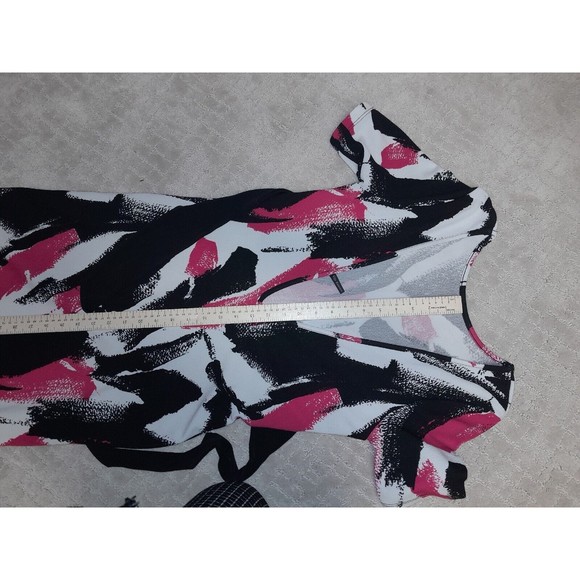 Vijo Couture Women Black, Pink,‎ White  Casual Dress  Sz L Neckline in the back - Picture 8 of 9